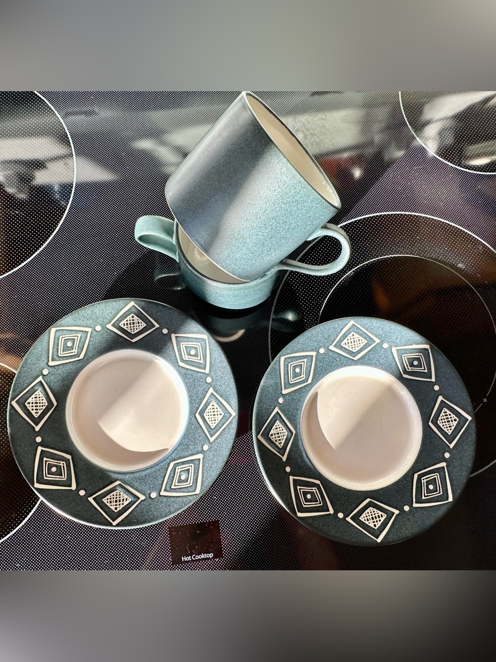 Vintage Pottery Barn Bongo Blue Mug & Saucer Set – Made in Japan